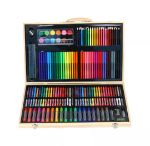Picture of Wooden Box 180 pcs Drawing set colored pencils set