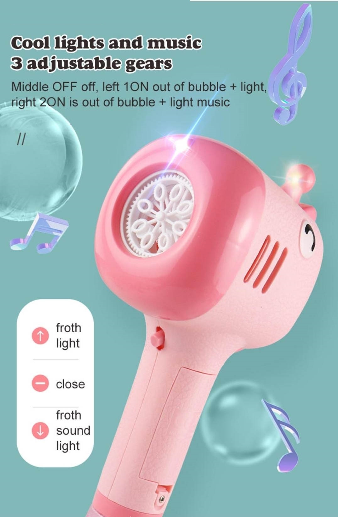 Funny Giraffe Automatic Electronic Bubble Toy for Kids with Light and Music Playful and