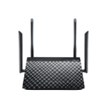 Picture of ASUS RT-AC1200+ Dual Band WiFi Router with four 5dBi antennas and Parental Controls, smooth streaming 4K videos from Youtube and Netflix