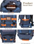Picture of Wshihaom AB2020 Canvas Backpack Men Vintage Large Laptop Rucksack Convertible Duffel Bag Weekend Travel Backpacks