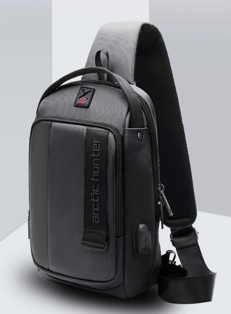 Picture of Arctic Hunter XB00100 Crossbody Bag Men Chest Bag USB Charging  Sling Bag Waterproof