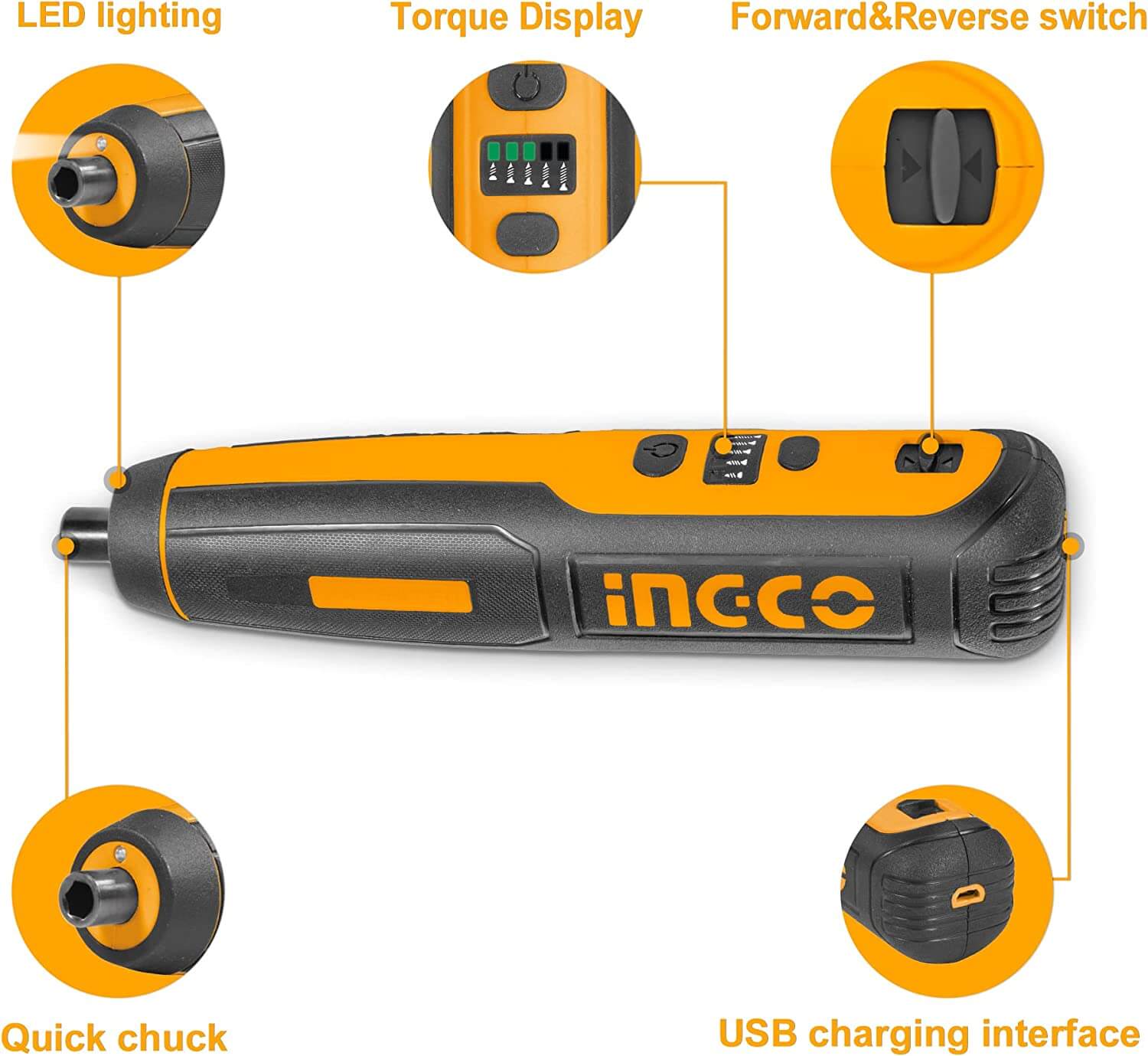 INGCO CSDLI0403 Cordless Screwdriver LIION Battery 4.8V