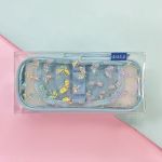 Picture of Transparent butterfly printing girl stationery box pencil bag multi-functional large-capacity portable student pencil storage bag