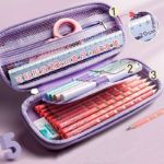 Picture of Rainbow Unicorn 3D Print EVA Zipper Closure Pencil Case School Stationery Organizer Pencil Box Pouch for Girls