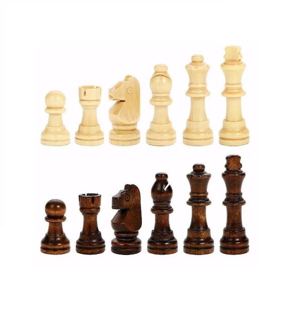 Picture of Waxmatbi 3 in 1 Wooden Chess Set Checkers Backgammon Set