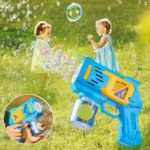 Picture of Yuhongchi bubble Tale Bubble Guns Bubble Machine for Kids Bubble Blower with 10-Hole Wands & LED Light Bubble Maker Kids Birthday Gifts 