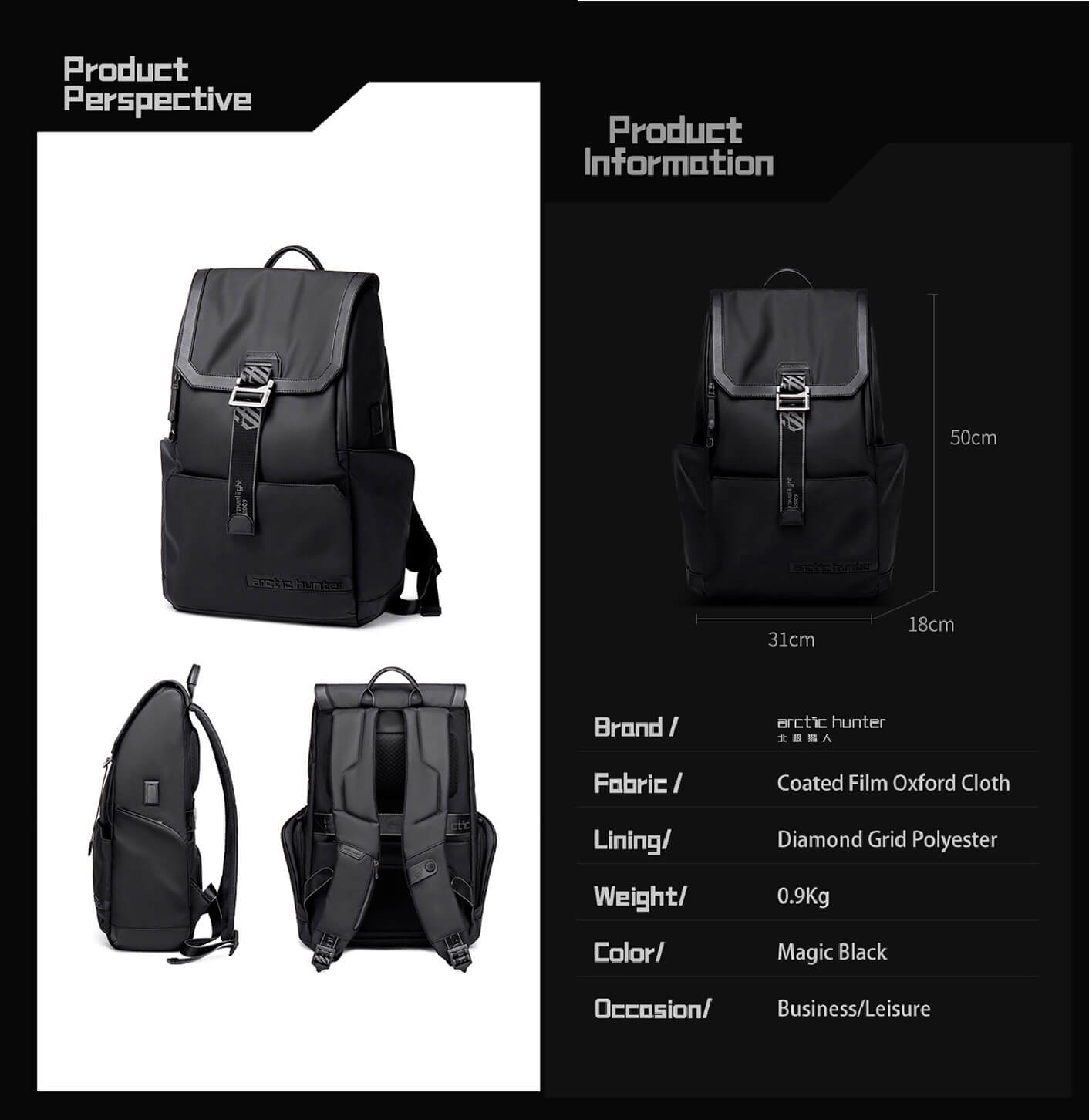 BANGE BG-7715 Casual Backpack 15.6'' Laptop Bag Handbag Waterproof