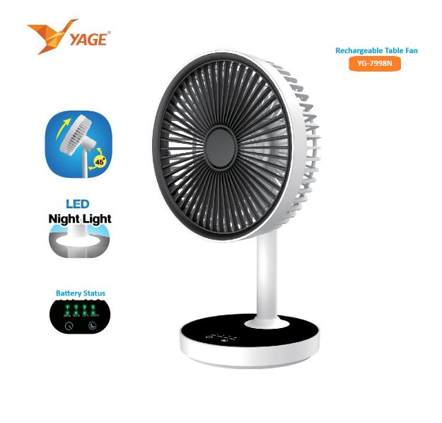 YAGE YG-7998N Rechargeable Multifunctional Desktop Fan with LED Light
