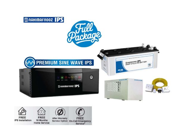 Rahimafrooz RZ-725VA Sine Wave IPS Inverter + IPB-150ah Flat Type IPS Battery Full Package