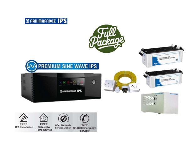 Rahimafrooz RZ-1650VA Sine Wave IPS Inverter + IPB-150ah Flat Type IPS Battery Full Package