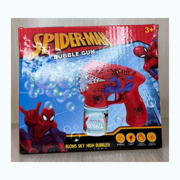 Spiderman Bubble Guns for Kids Bubble Blower with 10-Hole Wands & LED Light Bubble Maker Kids Birthday Gifts