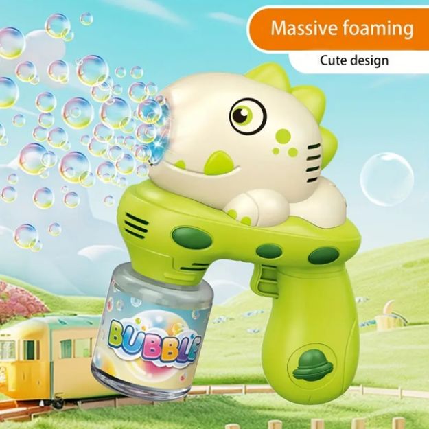 6-Hole Lighting Bubble Gun – Battery Operated Bubble Toy for Kids 3+