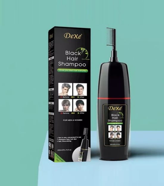 Dexe Black Hair Shampoo with Comb 200ml