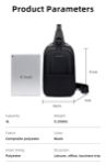 Golden Wolf GXB00725, anti-theft crossbody bag, waterproof chest bag, casual shoulder bag, travel sling bag, men’s crossbody bag, stylish waterproof bag