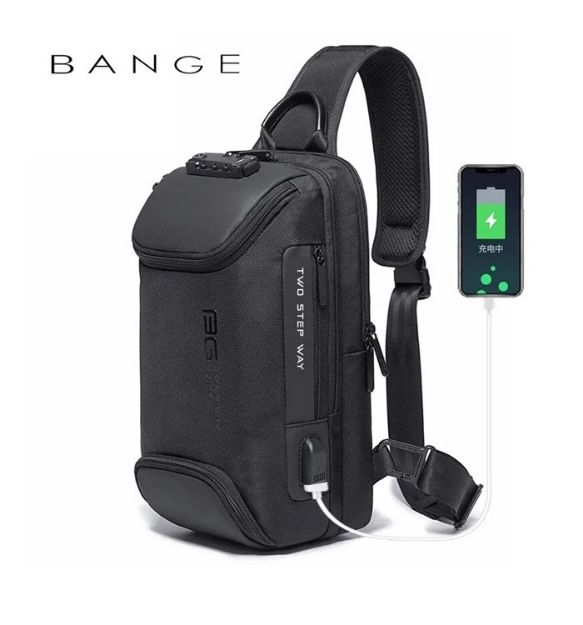 BANGE BG-7082 Anti-Theft Crossbody Bag with USB Port