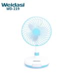 WEIDASI WD-219 2400mAh Rechargeable 7.5" Desk Fan with LED Light