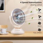 JYSuper JY-2570 Professional 6 Battery Rechargeable Portable Table Fan