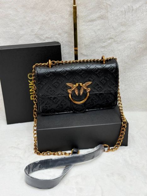 Picture of Modern Oblique Canvas Shoulder Bag with CD Gold Clasp