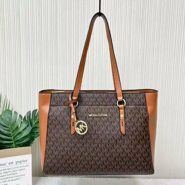 Picture of Aura Luxe Signature Canvas & Leather Tote