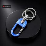 Omuda A8047 Premium Zinc Alloy Metal Key Ring Stylish Rectangular Silver Keychain