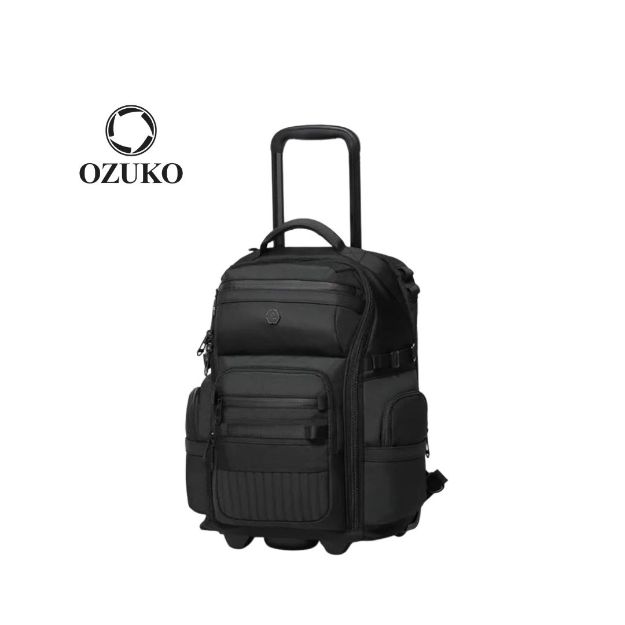 OZUKO 9820L Unisex Wheeled Laptop Backpack Trolley Bag Waterproof Travel Backpack