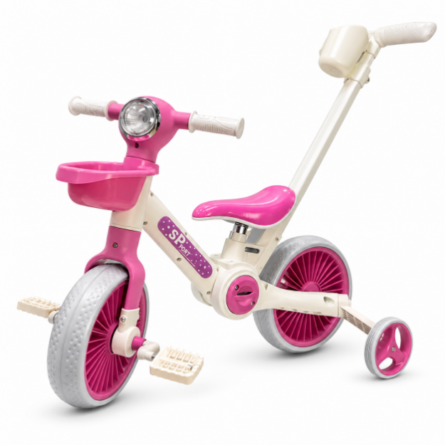 Picture of Premium Kids Bicycle with Push Handle, Basket & Support Wheels